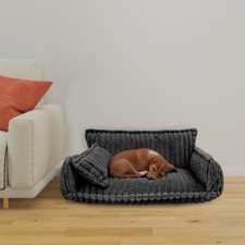 Pet Couch With Pillow Dark Gray Dog/Cat Floor Couch Calming Bed 100 67 40cm