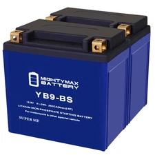 Mighty Max YB9-BS LiFePO4 12V 9AH Lithium Iron Phosphate Battery - Pack of 2