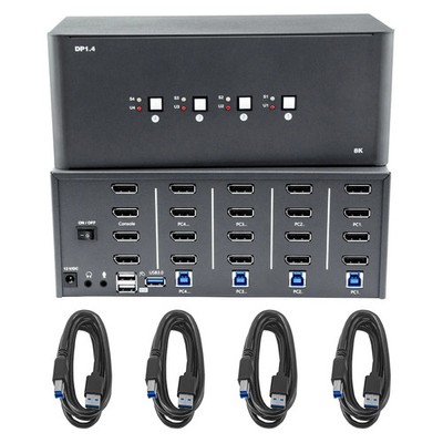 Bytecc KVM-DP4-4 4 In 4 Out 8K Displayport 1.4 Kvm Swith