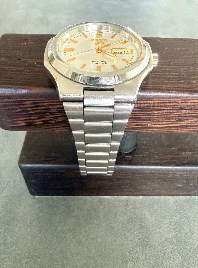 SEIKO 5 7s26 03R0 Silver Gold Automatic Seiko Five image 3
