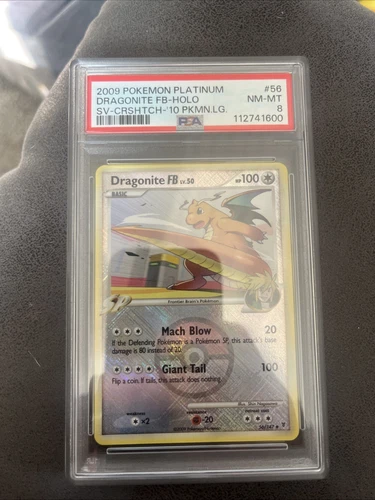 PSA 8 - Dragonite FB lv 50 - 56/147 - Crosshatch Pokemon League Holo - Pokemon