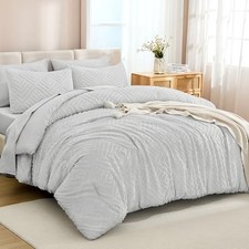 California King Size Comforter Set with California King 104"x96" Light Grey