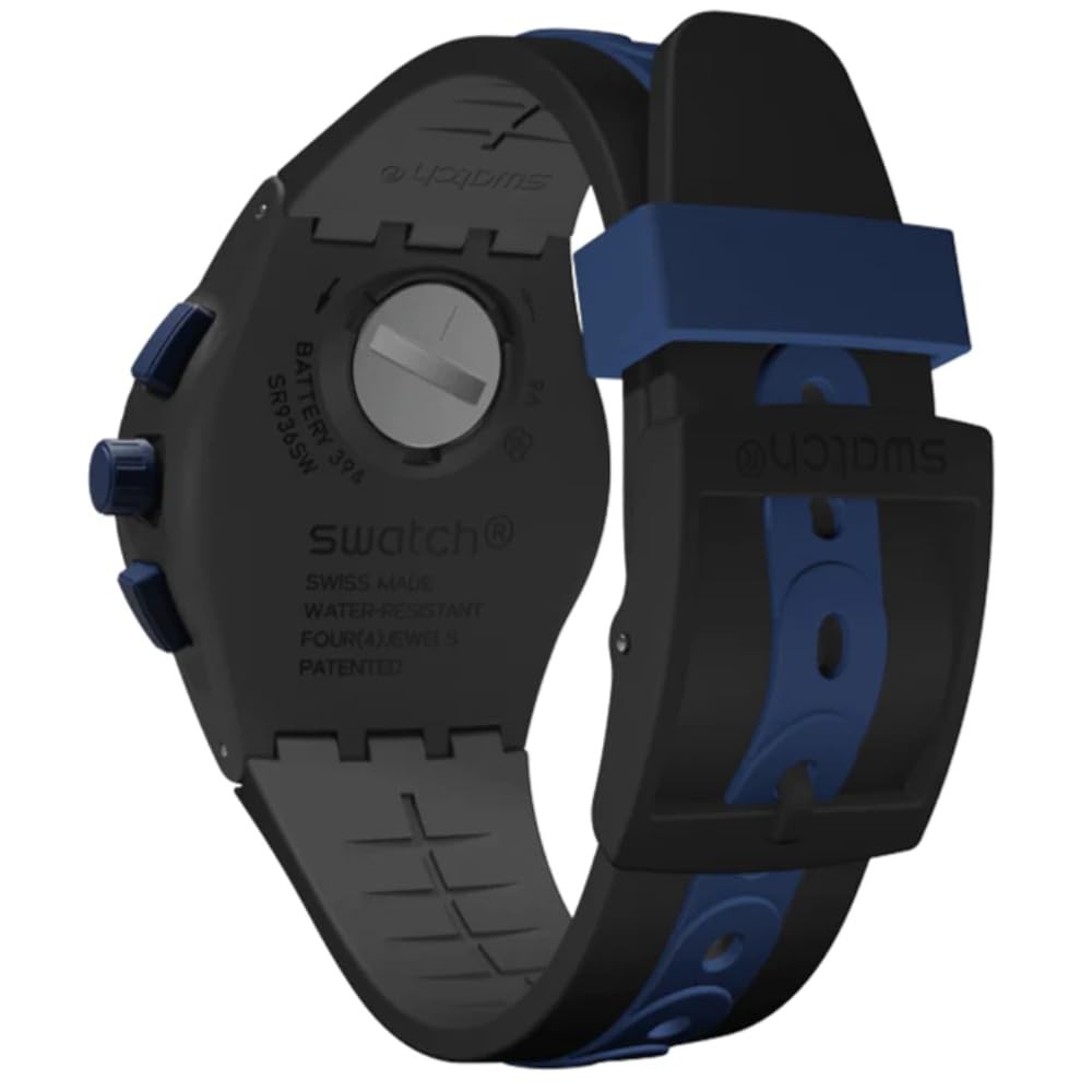 Swatch Chrono ブラック/ブルー Swatch Kaicco Black Dial Men's Chronograph Watch Item No