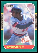 1987 Donruss The Rookies #8 Devon White RC Rookie Card California Angels. rookie card picture
