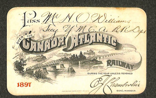 Canada Atlantic Railway Railroad Annual Pass 1897