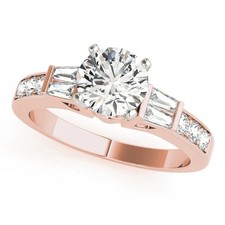 Round Cut Lab-Created 1.70 Ct VVS1 Diamond Engagement Ring 14K Rose Gold Finish