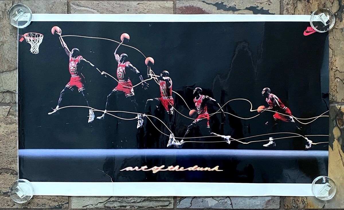 1992 NBA Michael Jordan ART OF THE DUNK Nike-LAMINATED- 21
