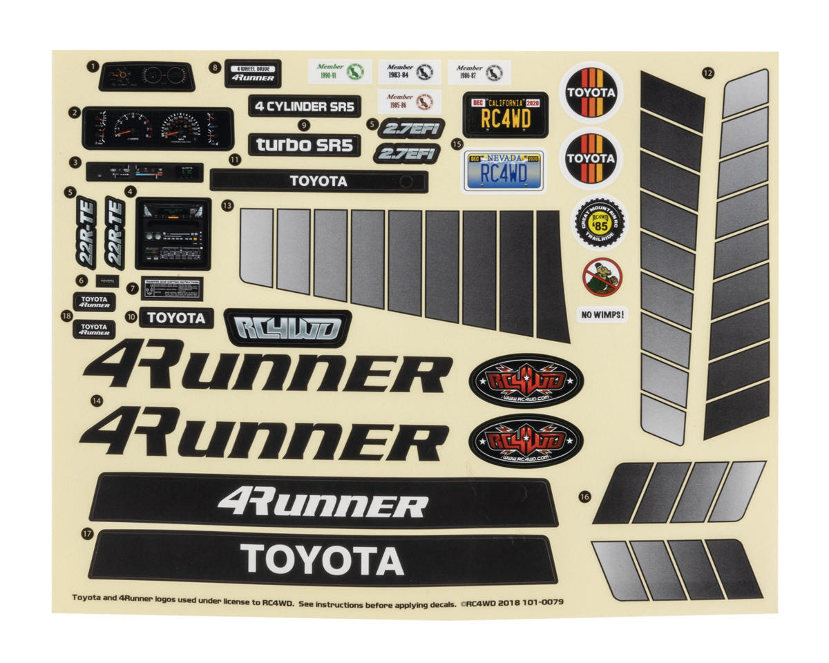 RC4WD 1985 Toyota 4Runner Hard Body Complete Set (Black