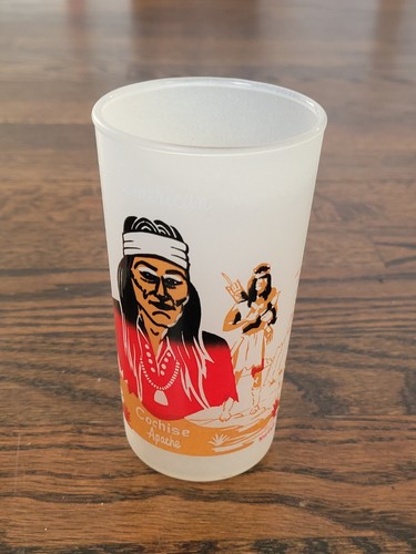 3er Set Vintage Milchglas Becher Berühmte Indianer Cochise Apache. - Bild 2 von 6