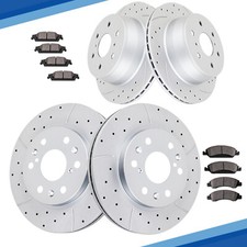 Drilled Front Rear Brake Rotors Pads Brakes Kit for Chevy Suburban Tahoe Yukon