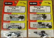 DU-BRO 490 4-40 Heavy Duty E/Z Connector (2/Pkg) 6-PACK NOS