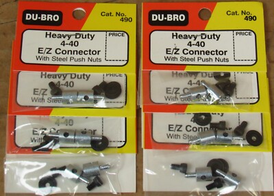 DU-BRO 490 4-40 Heavy Duty E/Z Connector (2/Pkg) 6-PACK NOS