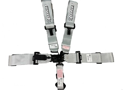 SFI Date 2026 Silver 5 Point 3'' Wide Safety Race Harness Seat Belt Kit SFI 16.1
