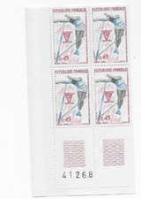 1970 BLOC De 4 coin numéroté championnats d athlétisme  N° 1650 neuf **