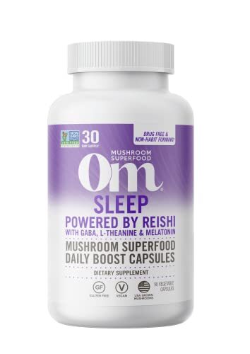 Om Mushroom Superfood Sleep Mushroom Capsules Superfood Supplement, 90 Count,...