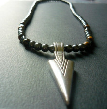 Pendentif Amazonite naturelle-46x41mm- longueur a votre choix -Argent