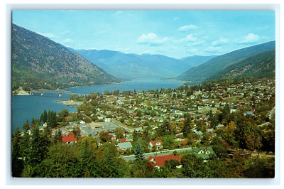 Postcard BC Nelson Fairview District Bridge Scenic View Colorful Kootenay Series