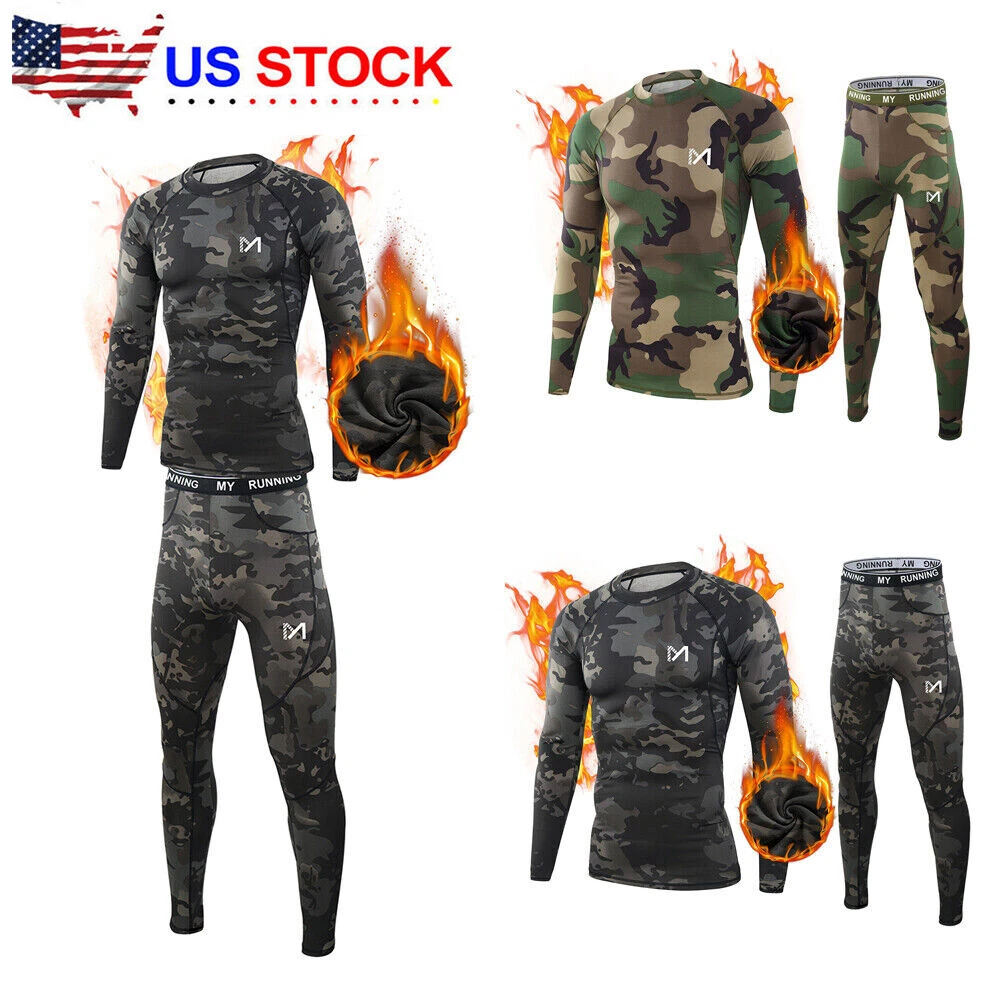 Mens Sport Thermal Underwear Set Long Sleeve Thermals T Shirt + Long Johns
Opens in a new window or