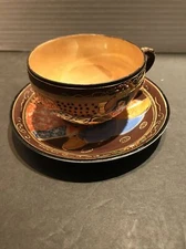 HAND PAINTED MORIAGE PORCELAIN GOLD TRIM TEA SET BY CHIKARAMACHI JAPAN