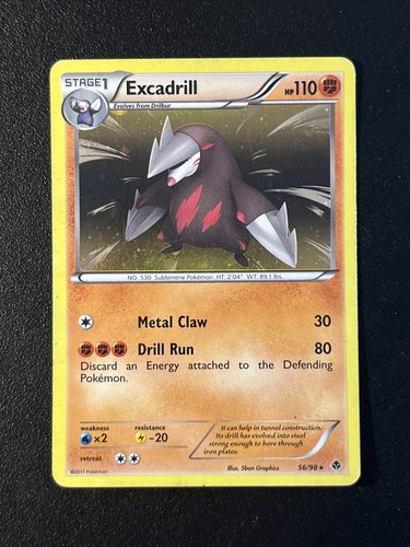 Excadrill 56/98 Rare Holo Pokemon TCG Card Emerging Powers LP