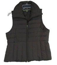 Kenneth Cole Puffer Vest Womens Medium Brown Reaction Down Filled Comfort