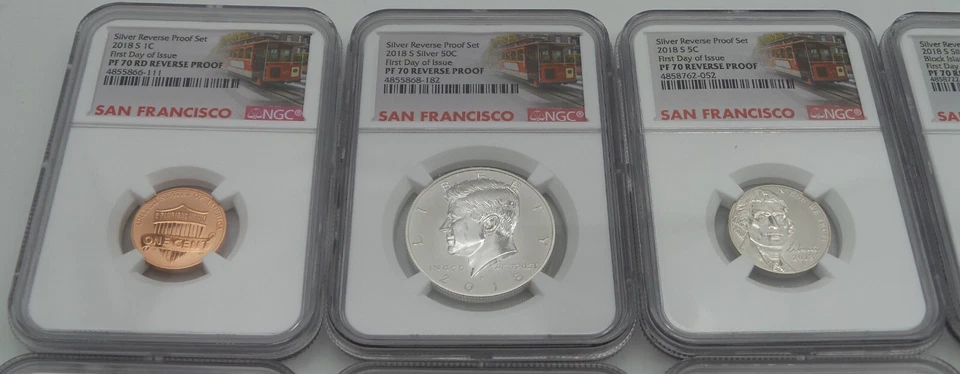 2018 S Silver Reverse Proof Set First Day of Issue PF 70 NGC Full Set - C2376 - Image 2 of 4