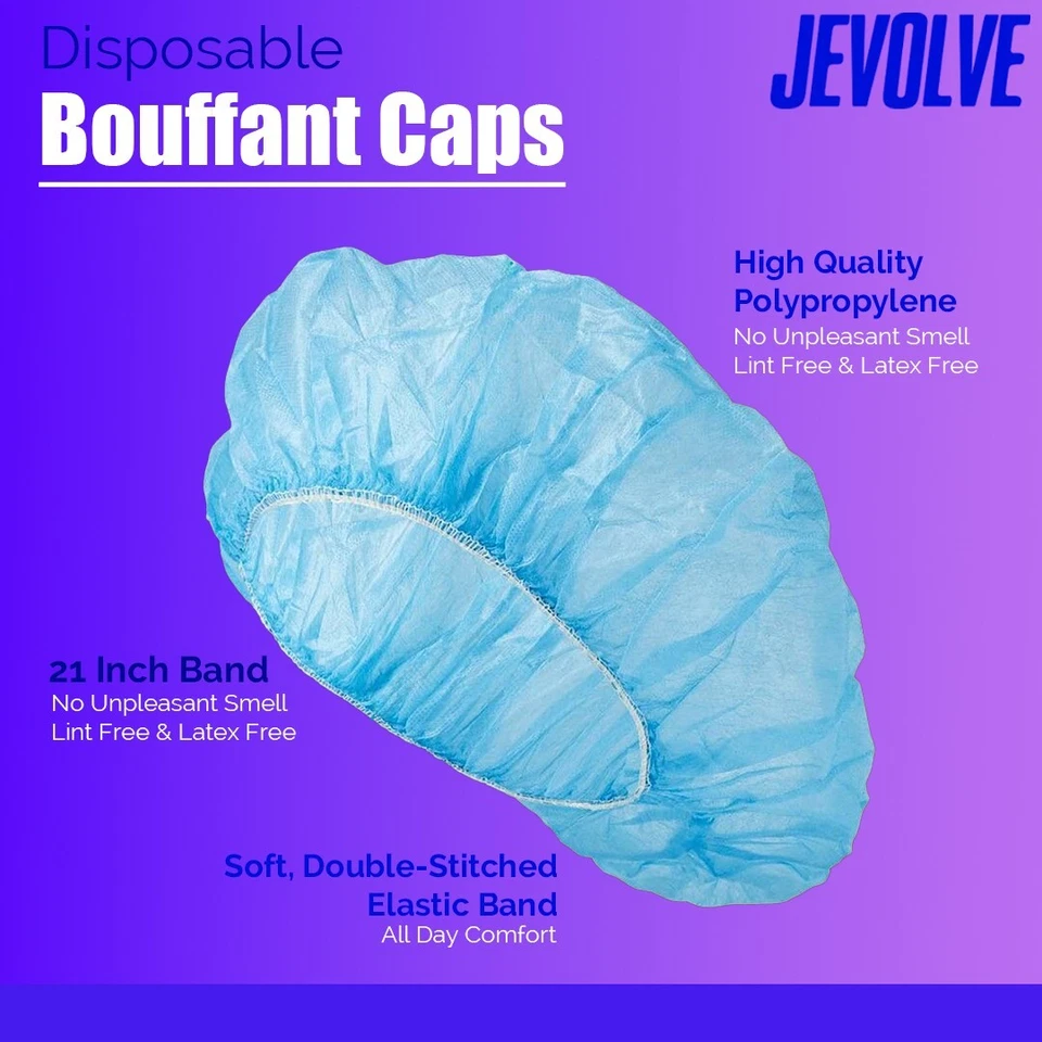 Venta al por mayor Desechables SMS Bouffant Gorras Quirúrgicas Enfermera Redes para el Pelo Tamaño 21” - 35GSM Foto 4 de 4