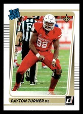 Payton Turner 2021 Donruss RATED ROOKIE #342 New Orleans Saints FOOTBALL RC