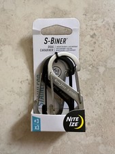 Nite Ize S-Biner Stainless Steel Dual Carabiner 3 in Stainless/Black x3, New