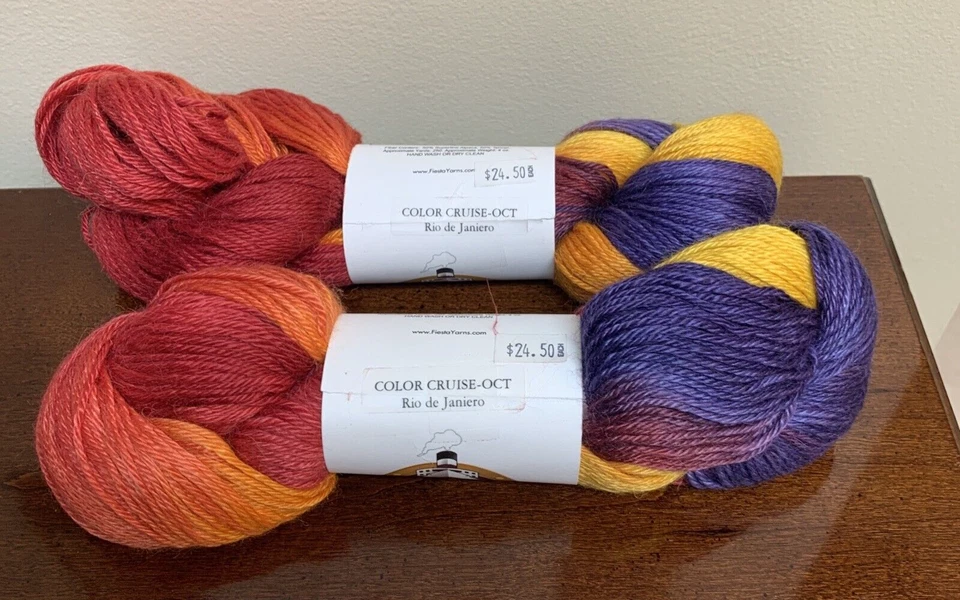 Fiesta Yarns Ballet 2 Hanks Color Cruise Rio De Janiero Rainbow Alpaca Tencel - Image 2 of 3