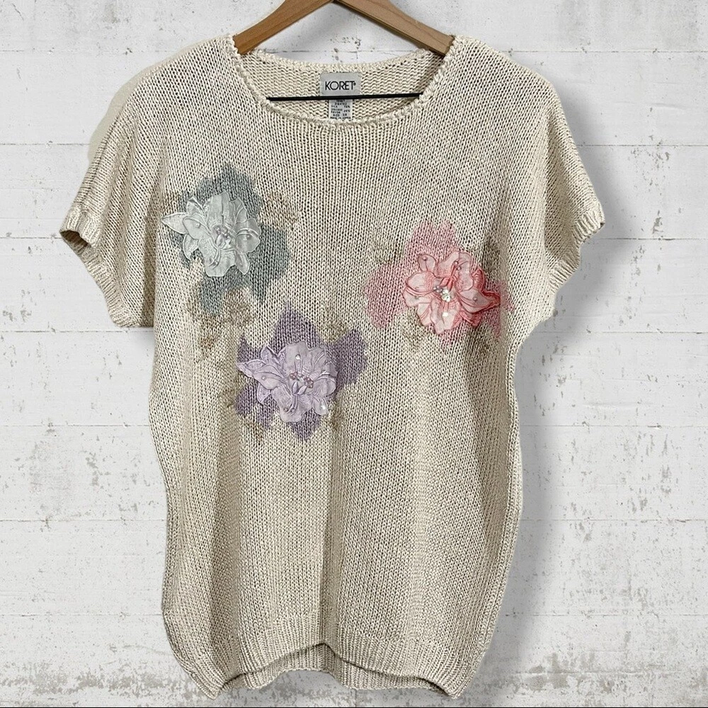 Koret Beige Silk Blend Vintage Sweater Sz 3X **RUNS SMALL