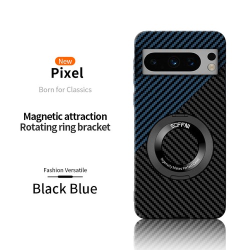 Magnet Charging Cover Thin Carbon Fiber Case+Ring Bracket for Google Pixel 7 8 9 - Picture 7 of 23