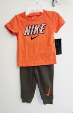 Nike Baby Boys Short Sleeve Logo T Shirt  Jogger Pant Set Multi Sz 12M - NWT