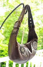 Coach Handbag Purse 10317 Vintage Soho Hobo Brown Leather Silver