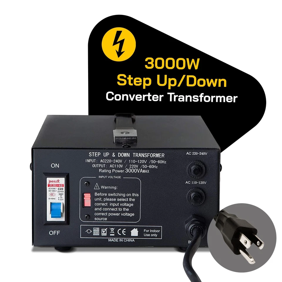 ELC T Series 3000+ Watt Voltage Converter Transformer - Step Up/Down - 110v t... - Image 2 of 4