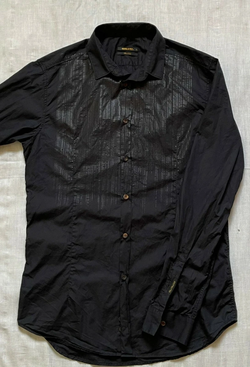 DIESEL black gold button down shirt, size M