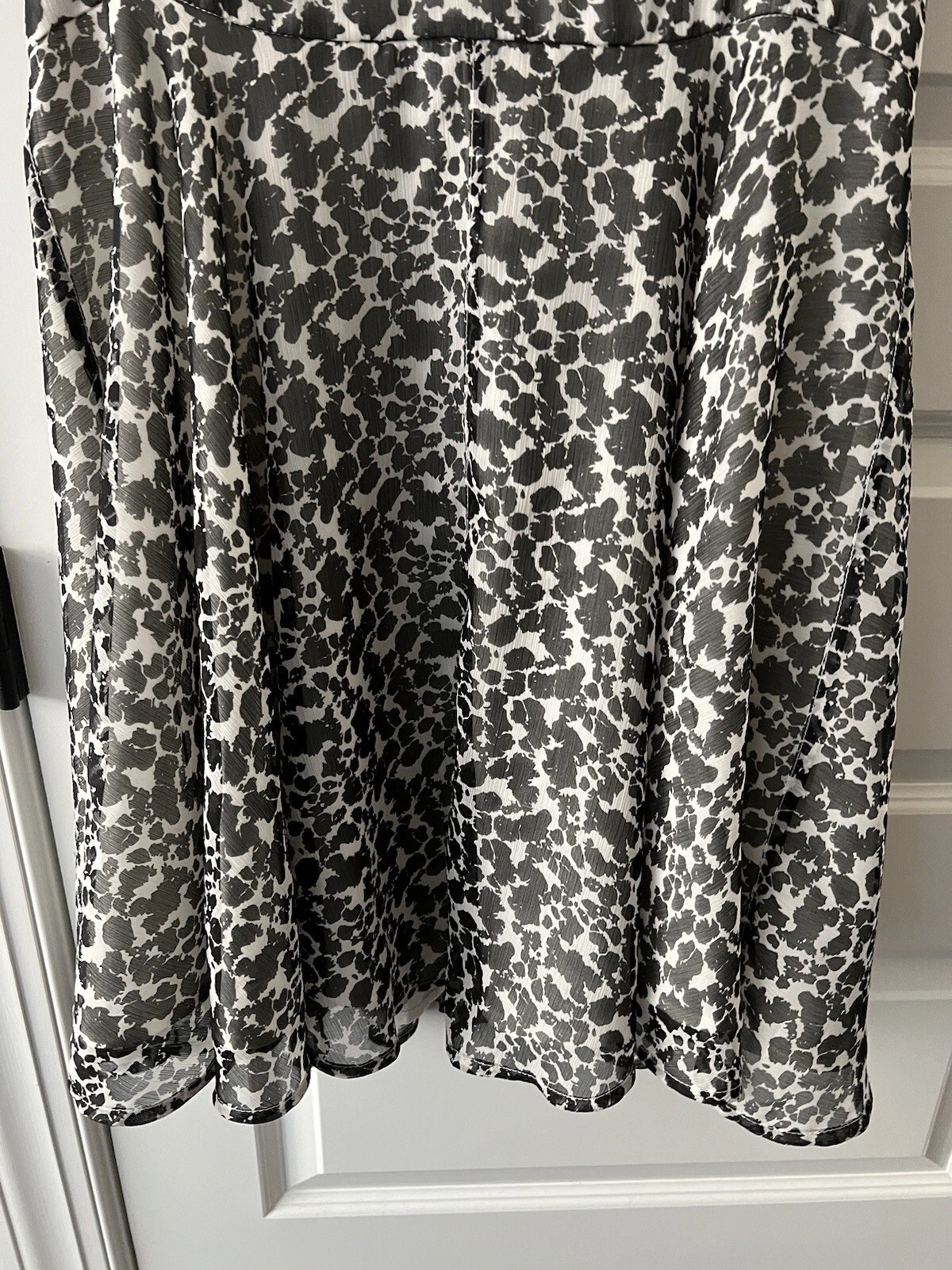 OFF WHITE Abito donna French Connection bianco e nero senza maniche TG 10 ZIP DIETRO US INtime OTTIMEioni