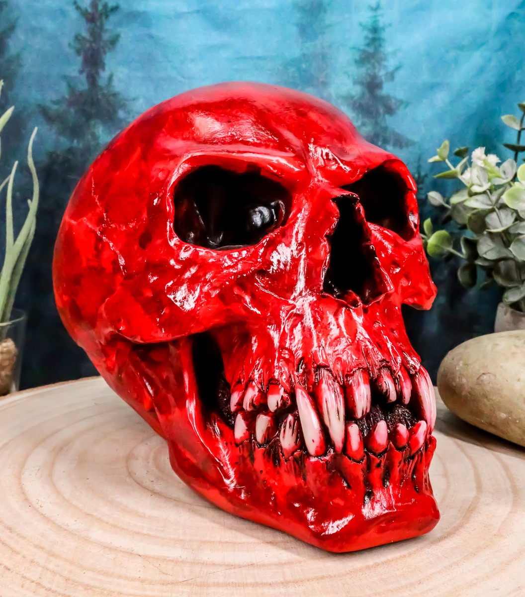 Bloodlust Red Blood Vampire Skull Statue 8