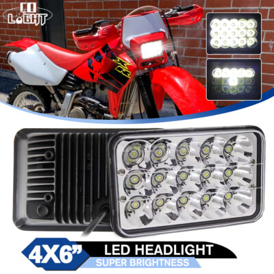 Brightest 4x6'' LED Headlight Hi/Lo Sealed Beam For Honda XR250 XR400 XR650 Motor