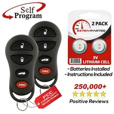 2 New Replacement Entry Remote Car Key Fob for Jeep Dodge Chrysler for 04602260