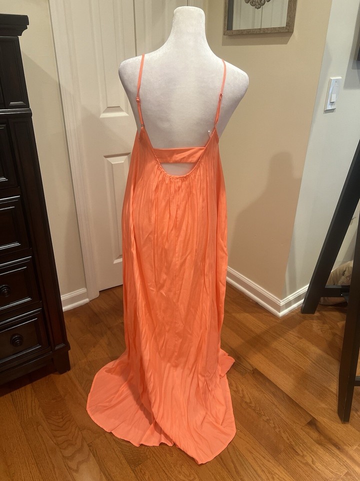 Pink Stitch Neon Orange Maxi Dress For ShopBop 2 NWOT eBay