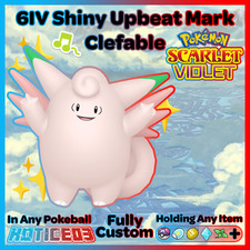 UPBEAT Mark CLEFABLE ✨ SHINY 6IV ✨ Pokemon SCARLET and VIOLET 🎵 XXXS or XXXL