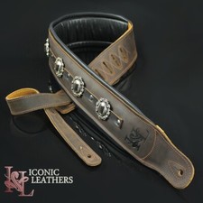 Iconic CUSTOM SHOP Conchos 3.25 Brown Leather...