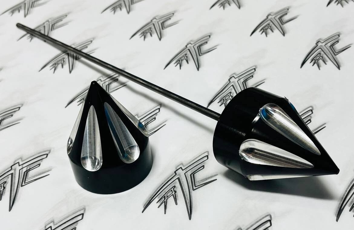 BLACK CONTRAST CUT STRAIGHT SPIKE REAR AXLE CAPS 99-23 SUZUKI HAYABUSA-CLEARANCE