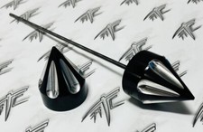 BLACK CONTRAST CUT STRAIGHT SPIKE REAR AXLE CAPS 99-23 SUZUKI HAYABUSA-CLEARANCE