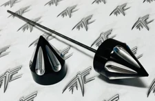 BLACK CONTRAST CUT STRAIGHT SPIKE REAR AXLE CAPS 99-23 SUZUKI HAYABUSA-CLEARANCE