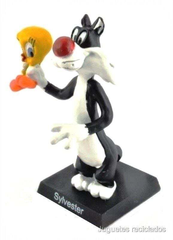 Silvestre y Piolín Figura plomo Looney Tunes Warner Bros 8 cms
