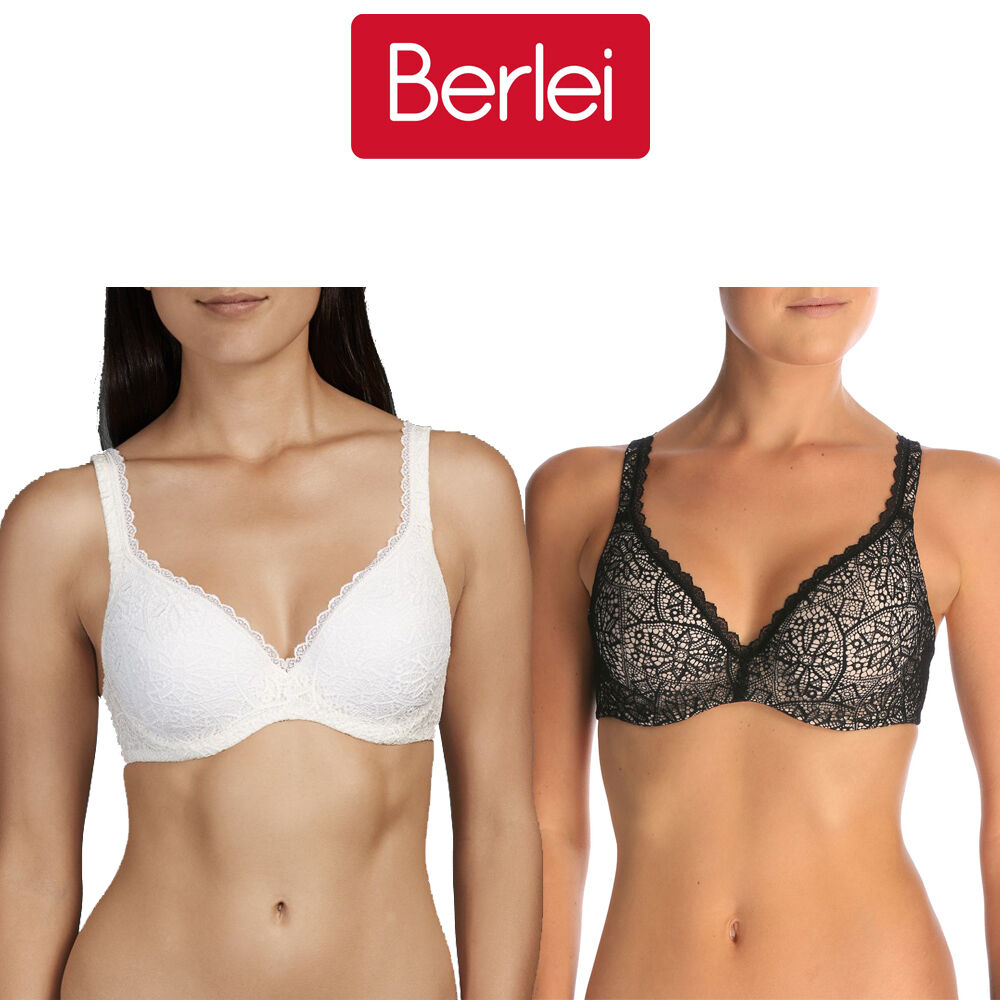 Womens Berlei Barely There Lace Bra Soft Stretch Contour Black