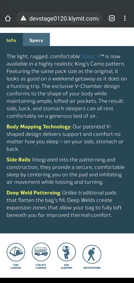 King's Camo Ultra-lightweight Sleeping Pad - Image 4 of 4