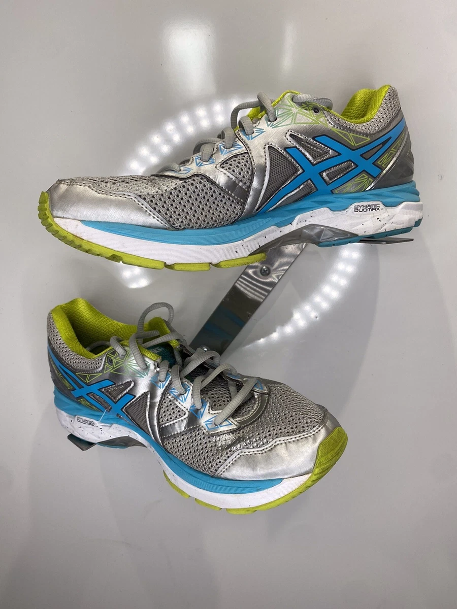 Asics Womens GT 2000 4 T659N Silver Blue Green Running Shoes Lace